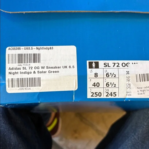 NWT adidas SL 72 OG night indigo and solar green sneaker. - Picture 4 of 4